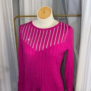 INC International Concepts Fuchsia Knit Top